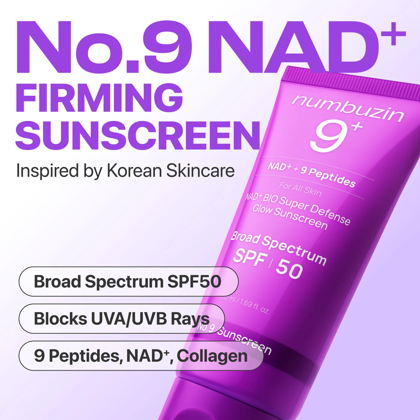 Numbuzin No.9 NAD+ Peptides Dewy Sun Essence, 50 ml