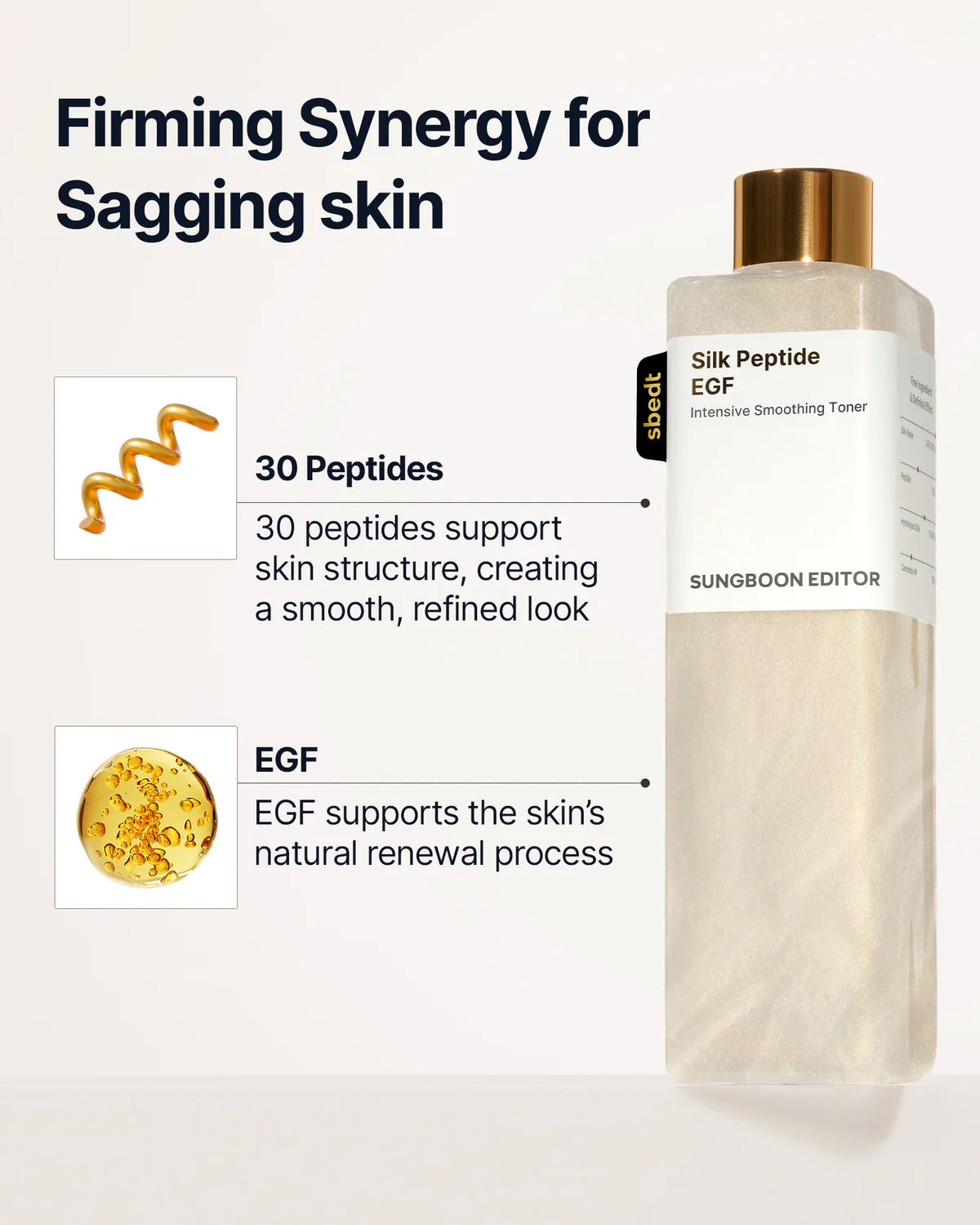 Sungboon Editor – Silk Peptide EGF Intensive Smoothing Toner, 300ml