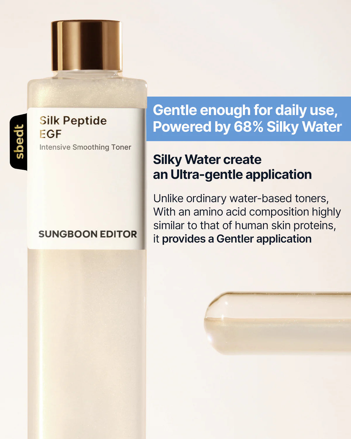 Sungboon Editor – Silk Peptide EGF Intensive Smoothing Toner, 300ml