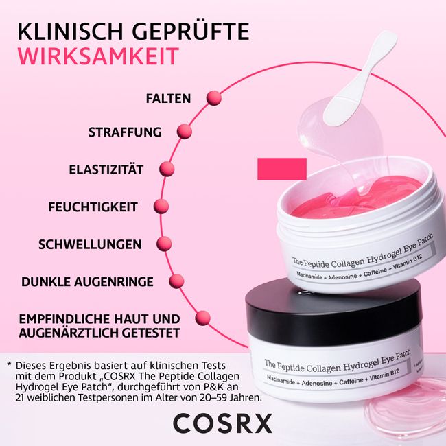 COSRX - The Peptide Collagen Hydrogel Eye Patch - Hydrogel Eye Patch with Collagen - 85g/60pcs
