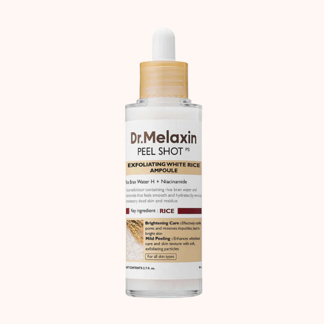 Dr. Melaxin peel shot skincare product on a white background