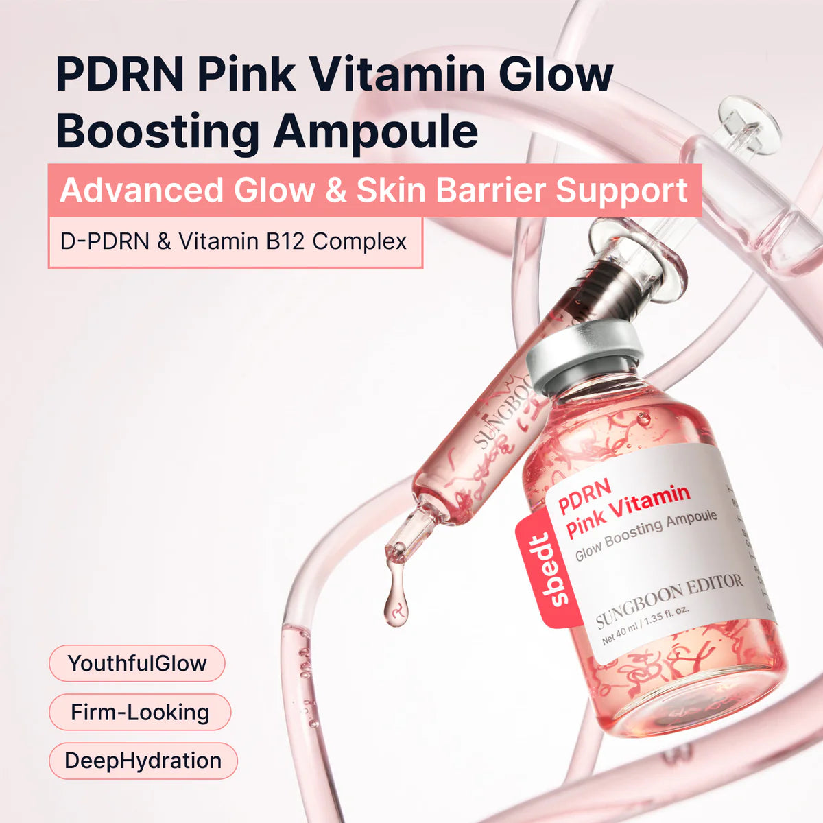 Sungboon Editor PDRN Pink Vitamin Glow Boosting Ampoule,40 ml