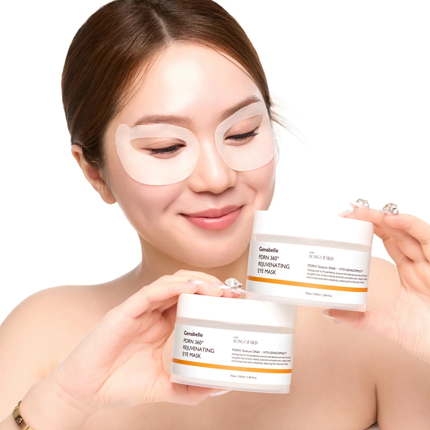 Genabelle PDRN 360° Rejuvenating Eye Mask 70 Patches (35 Pairs) · 100ml Essence