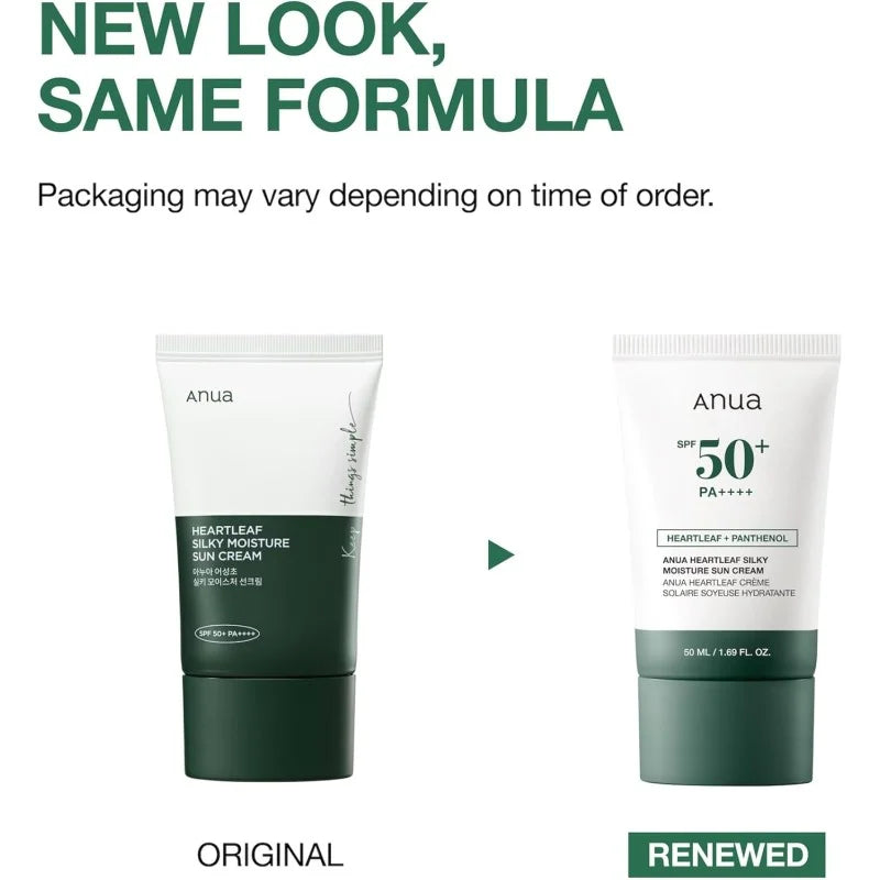Anua Heartleaf Silky Moisture Sunscreen SPF 50+ PA++++ · 50ml