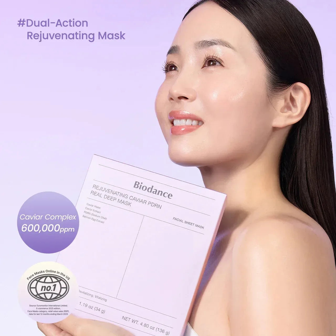 Biodance – Rejuvenating Caviar PDRN Real Deep Mask, 34g x 4pcs - Seoulma-skincare
