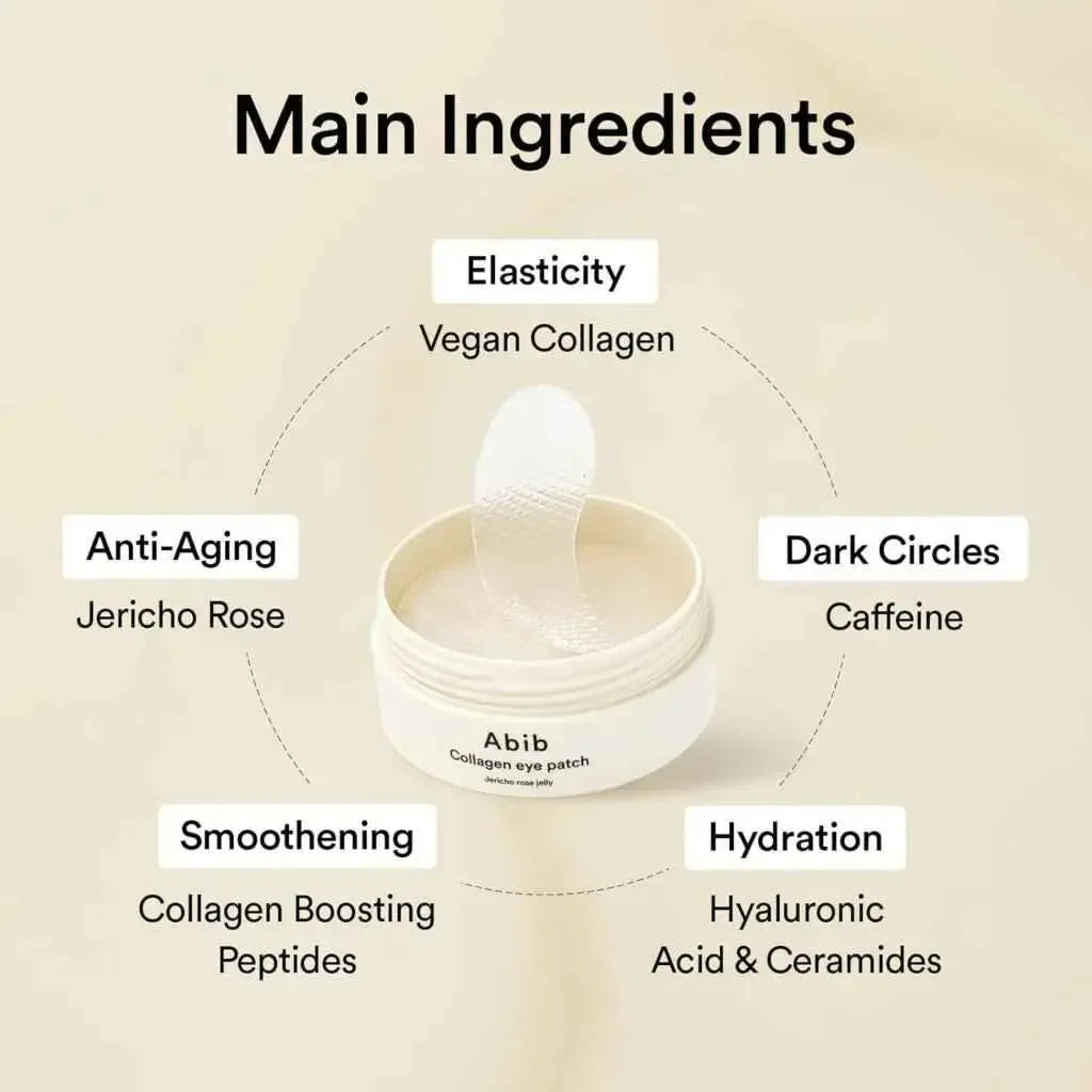 Abib Collagen eye patch moisturizing Jericho rose jelly 60 pcs - Seoulma-skincare
