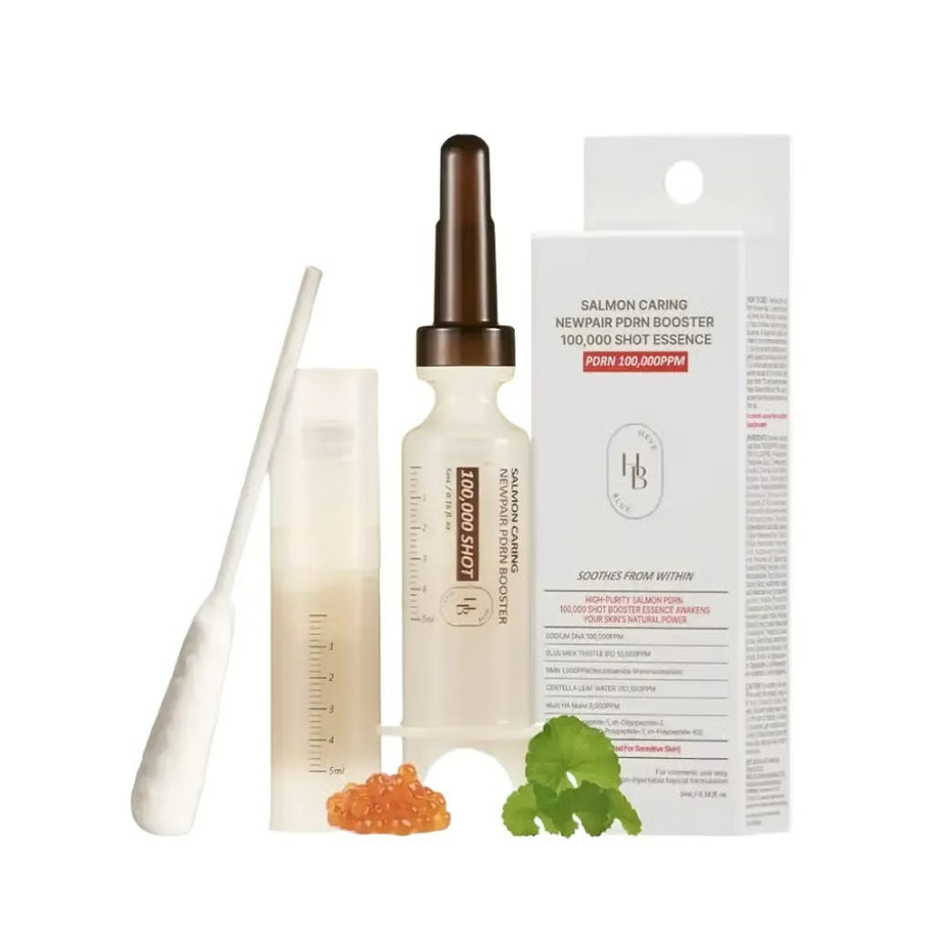HEVEBLUE Salmon Caring Centella New Pair PDRN Booster 100,000 Shot Essence