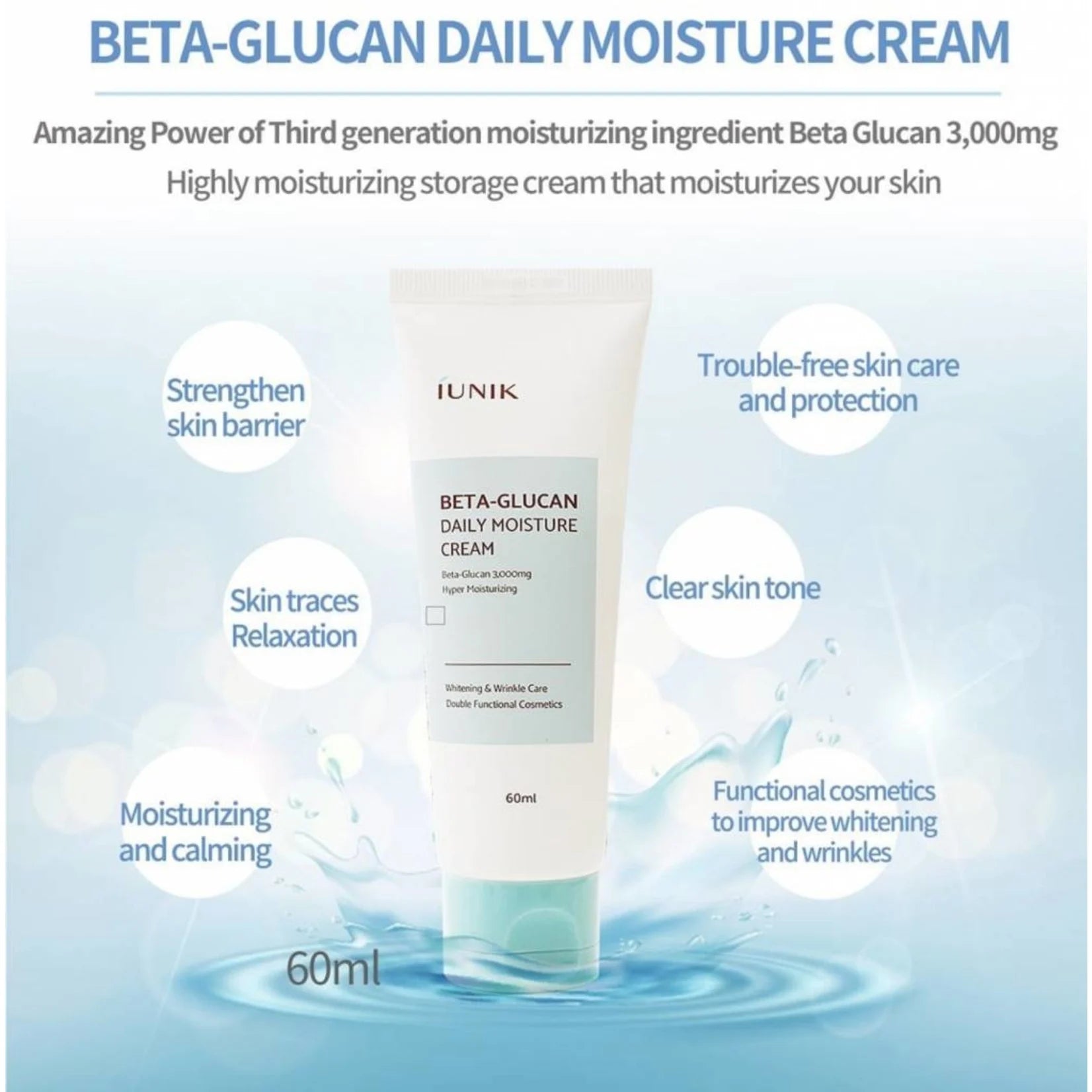 iUNIK - Beta Glucan Daily Moisture Cream, 60ml