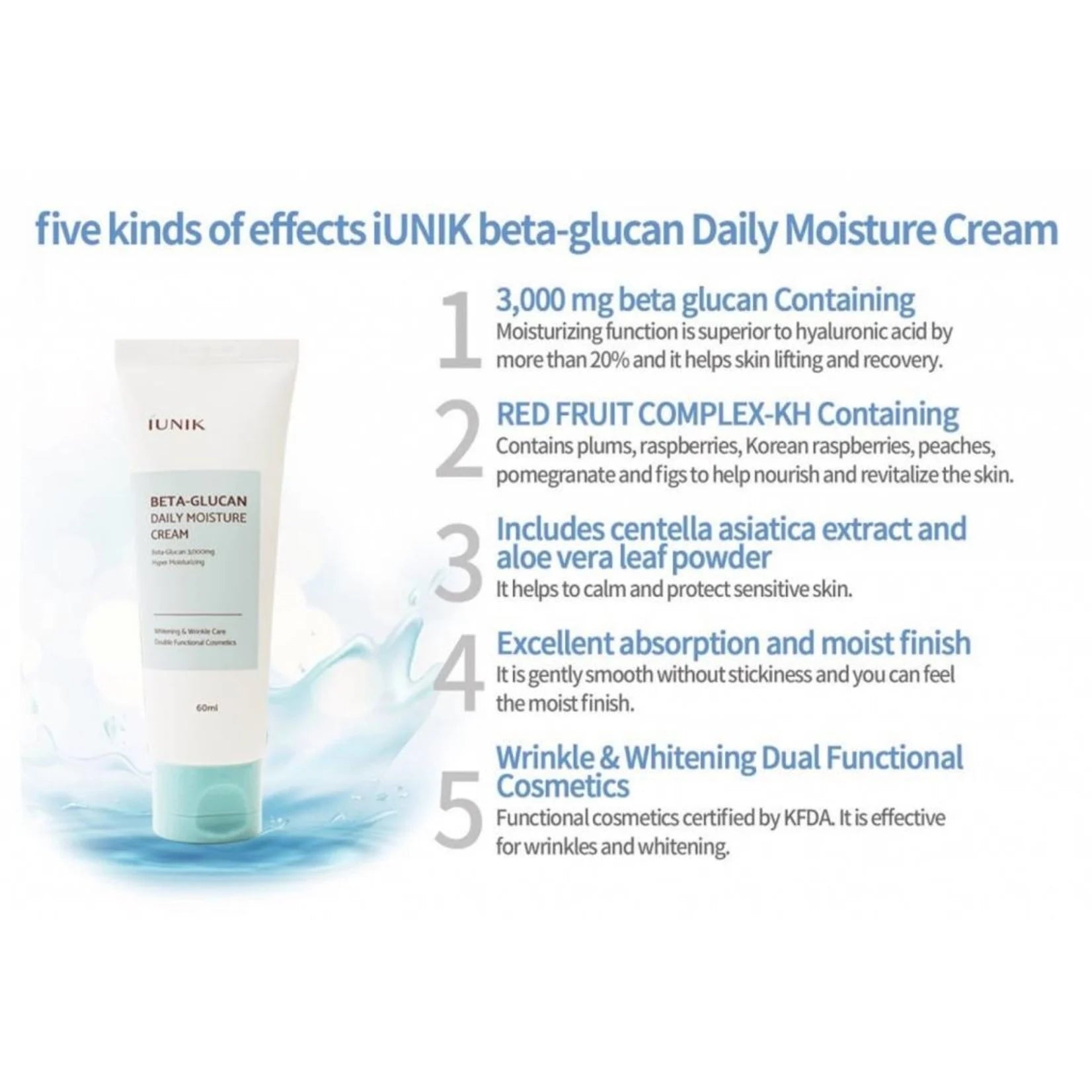 iUNIK - Beta Glucan Daily Moisture Cream, 60ml