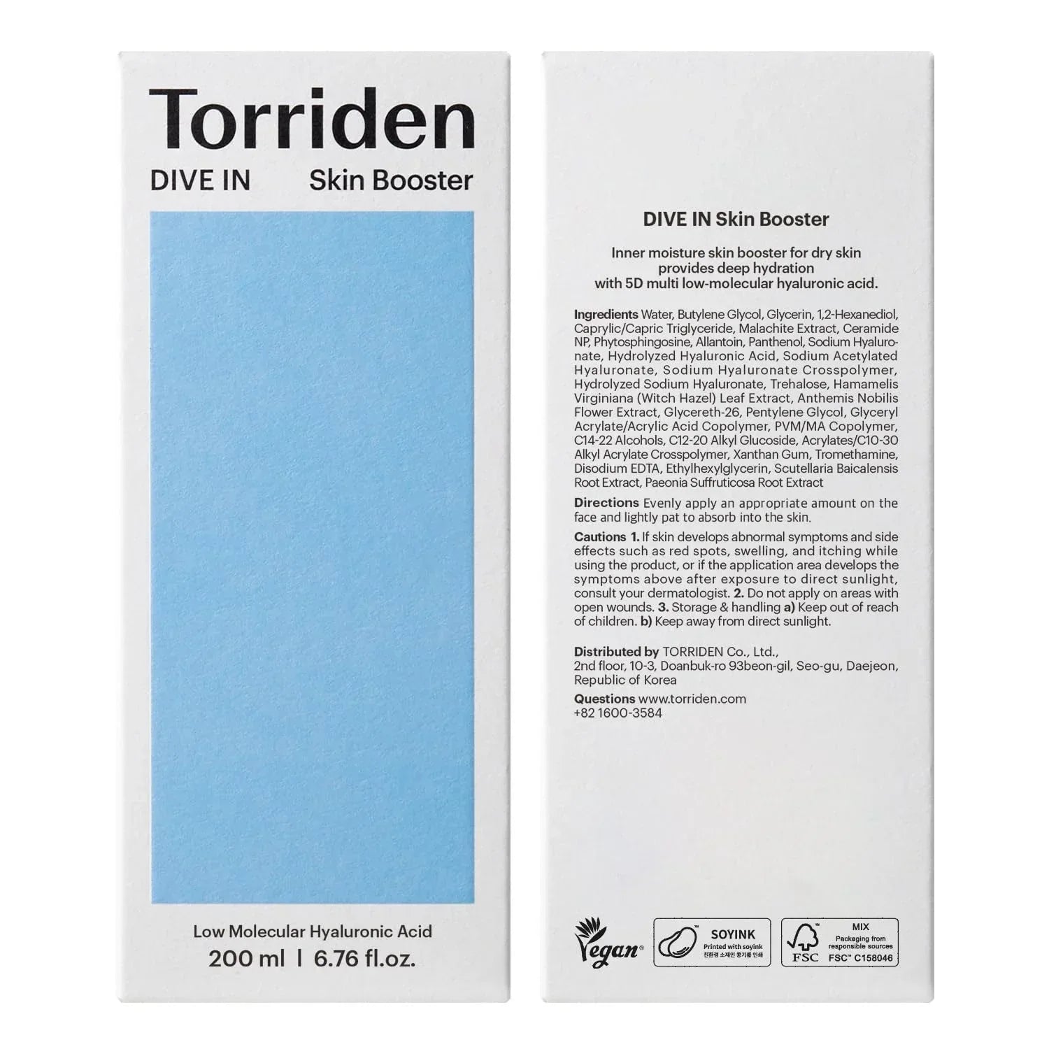 Torriden – Dive-in Low Molecular Hyaluronic Acid Skin Booster,200ml - Seoulma-skincare