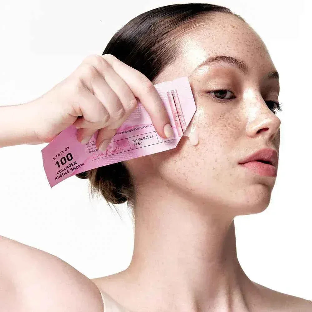 VT Cosmetics Collagen Reedle Shot 100 2Step Maske - Festigende Hydrogel-Gesichtsmaske - 1,5g + 33g - Seoulma-skincare