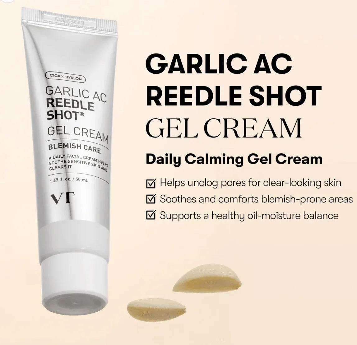 VT Cosmetics , Garlic AC Reedle Shot Gel Cream 50ml - Seoulma-skincare